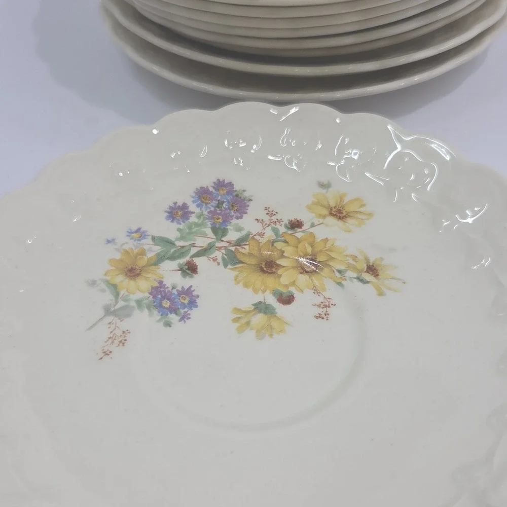 Set 11‎ Vintage Taylor Smith Taylor Everglade Teacups & Saucers Yellow Daisy